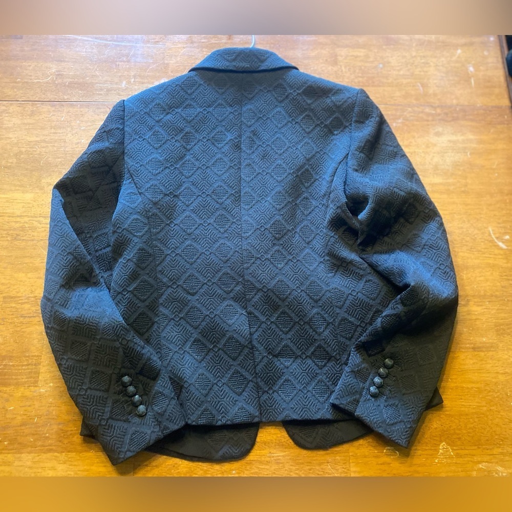 Ann Taylor Black Textured Diamond-Pattern Blazer - Picture 2 of 6